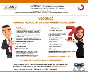 Vedoucí Domova pro osoby se zdravotním postižením -UKONČENO